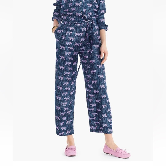 J. Crew Jungle Print Blouse and Wide Leg Pants - Picture 3 of 5